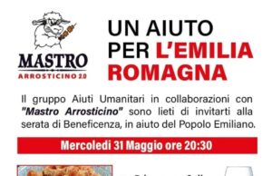 Un aiuto per l’Emilia Romagna: serata di beneficenza da “Mastro Arrosticino”
