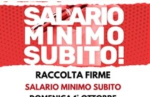 Salario minimo subito: raccolta di firme ad Anzio