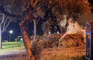 Nettuno, sterpaglie a fuoco al centro sportivo di Santa Barbara